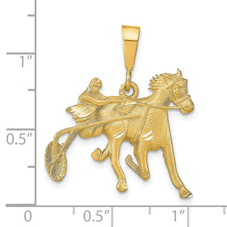 10k Yellow Gold Horse Racing Pendant