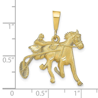10k Yellow Gold Horse Racing Pendant