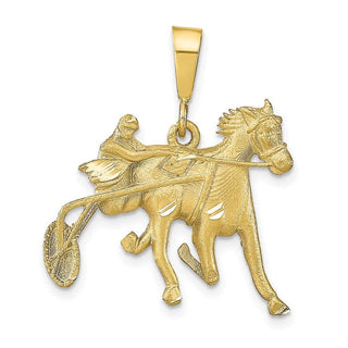 10k Yellow Gold Horse Racing Pendant