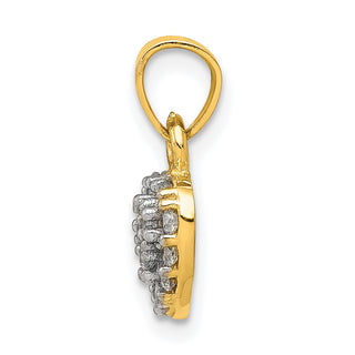 10k Yellow Gold CZ Cluster Heart Pendant