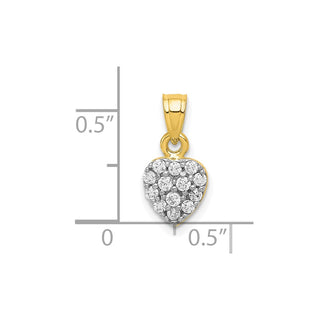 10k Yellow Gold CZ Cluster Heart Pendant