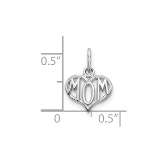 10K White Gold Mom Charm