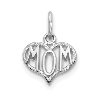 10K White Gold Mom Charm