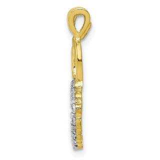10k Yellow Gold CZ Heart Charm 10C924