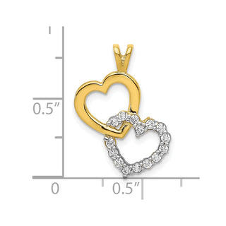 10k Yellow Gold CZ Heart Charm 10C924