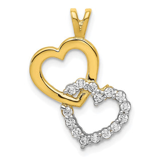 10k Yellow Gold CZ Heart Charm 10C924