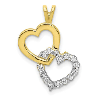 10k Yellow Gold CZ Heart Charm 10C924