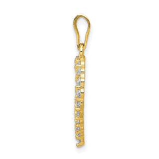 10k Yellow Gold CZ Heart Pendant 10C926