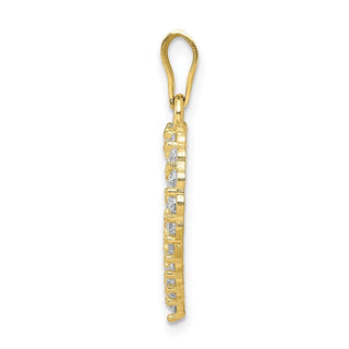 10k Yellow Gold CZ Heart Pendant 10C926