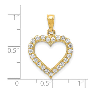 10k Yellow Gold CZ Heart Pendant 10C926