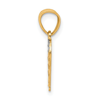 10k Yellow Gold W/Rhodium Heart Pendant 10C929