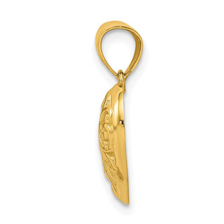 10k Yellow Gold Diamond-Cut Heart Pendant