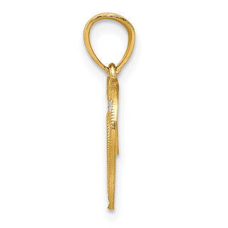 10k Yellow Gold w/Rhodium Heart Pendant 10C933