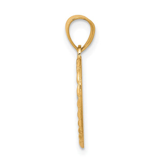 10k Yellow Gold With Rhodium-Plating Teddy Bear Heart Pendant