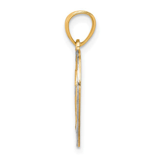 10k Yellow Gold w/Rhodium Heart Pendant 10C940