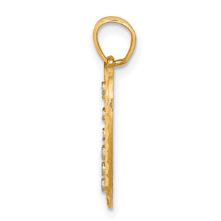 10k Yellow Gold w/Rhodium Heart Pendant 10C941