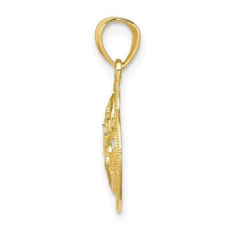 10k Yellow Gold & Rhodium MOM Heart Pendant 10C959