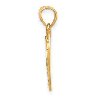 10k Yellow Gold & Rhodium MOM Heart Pendant 10C960