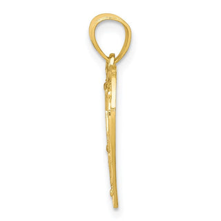 10k Yellow Gold & Rhodium MOM Heart Pendant 10C960