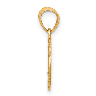 10k Yellow Gold With Rhodium-Plating #1 Mom Pendant