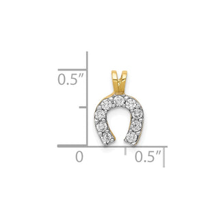 10k Yellow Gold Small CZ Horseshoe Charm