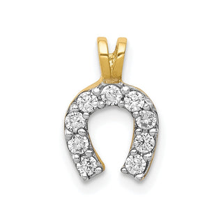 10k Yellow Gold Small CZ Horseshoe Charm