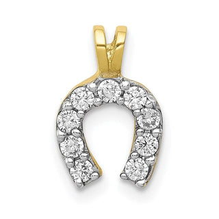 10k Yellow Gold Small CZ Horseshoe Charm