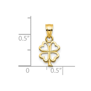 10k Yellow Gold Four Leaf Clover Pendant