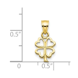 10k Yellow Gold Four Leaf Clover Pendant
