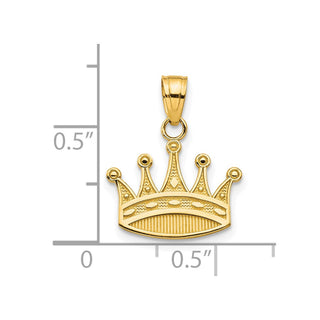 10k Yellow Gold Crown Pendant 10C988