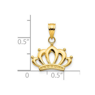 10k Yellow Gold Crown Pendant 10C989