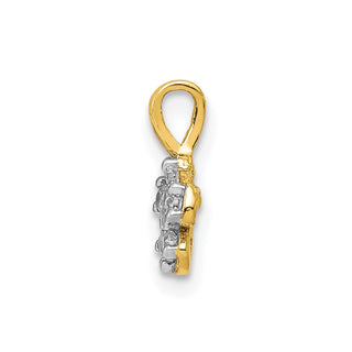 10k Yellow Gold Small CZ Flower Charm 10C990