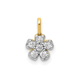 10k Yellow Gold Small CZ Flower Charm 10C990