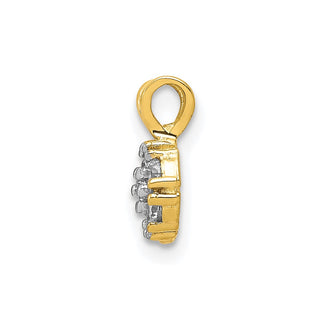 10k Yellow Gold Small CZ Flower Charm 10C991