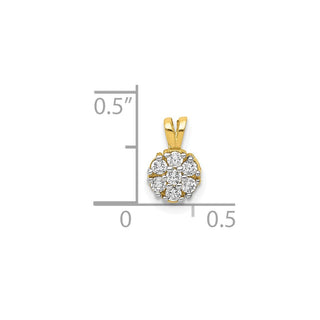 10k Yellow Gold Small CZ Flower Charm 10C991