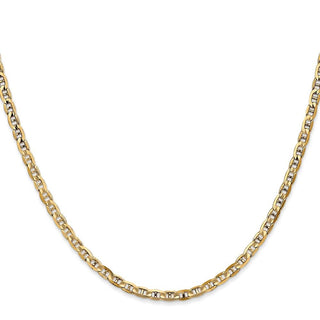 24" 10k Yellow Gold 3mm Concave Anchor Chain