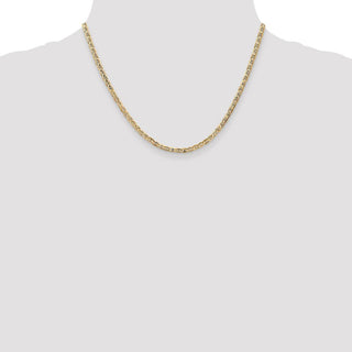 18" 10k Yellow Gold 3mm Concave Anchor Chain