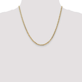 20" 10k Yellow Gold 3mm Concave Anchor Chain