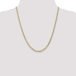 22" 10k Yellow Gold 3mm Concave Anchor Chain
