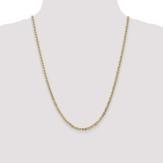 24" 10k Yellow Gold 3mm Concave Anchor Chain