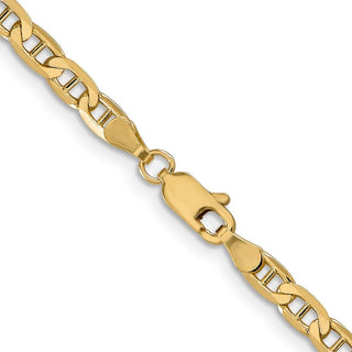 20" 10k Yellow Gold 3.75mm Concave Anchor Chain