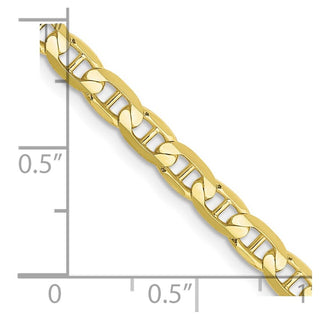 20" 10k Yellow Gold 3.75mm Concave Anchor Chain
