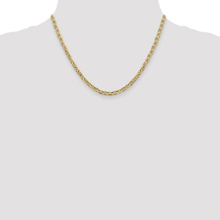 18" 10k Yellow Gold 3.75mm Concave Anchor Chain