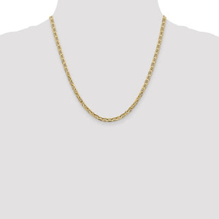 20" 10k Yellow Gold 3.75mm Concave Anchor Chain