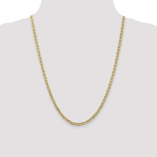 24" 10k Yellow Gold 3.75mm Concave Anchor Chain
