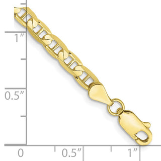 7" 10k Yellow Gold 3.75mm Concave Anchor Chain