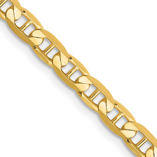 20" 10k Yellow Gold 3.75mm Concave Anchor Chain