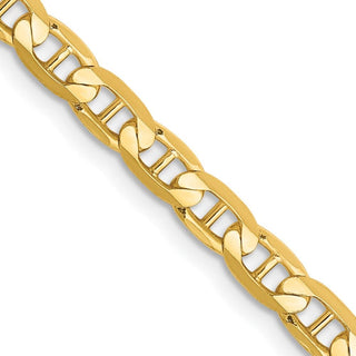 22" 10k Yellow Gold 3.75mm Concave Anchor Chain