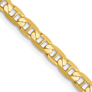 20" 10k Yellow Gold 3.75mm Concave Anchor Chain