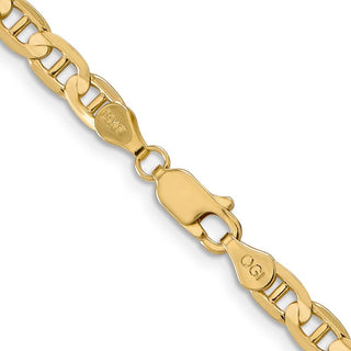 18" 10k Yellow Gold 4.5mm Concave Anchor Chain